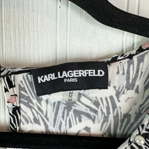 Karl Lagerfeld Paris short sleeve blouse size Medium - Picture 3 of 6